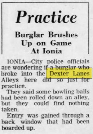 The Bowling Alley (Dexter Lanes) - March 1969 Burglar Bowls A Few Frames And Leaves